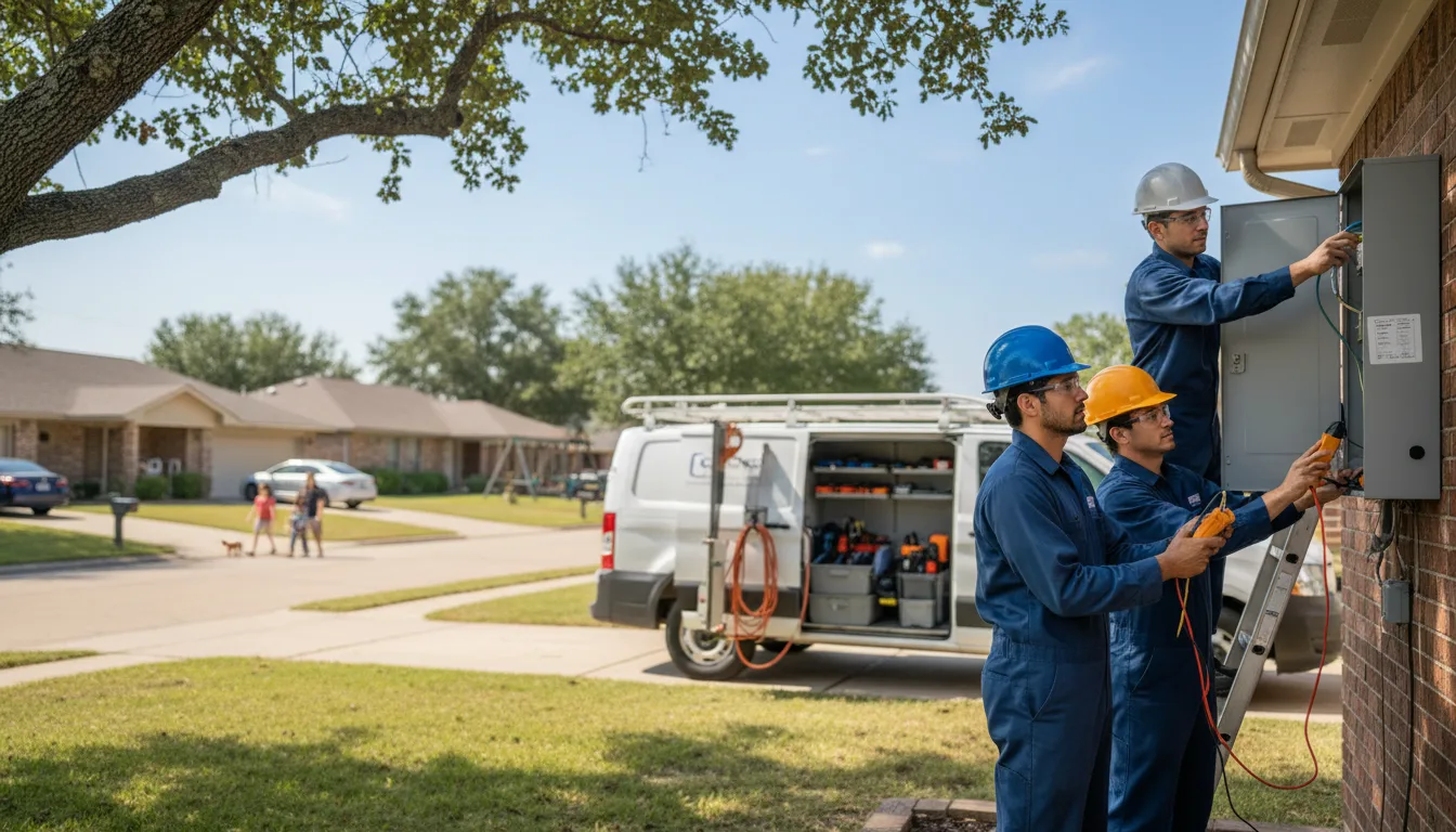 Certified electrician providing emergency electrical services in Martindale, TX